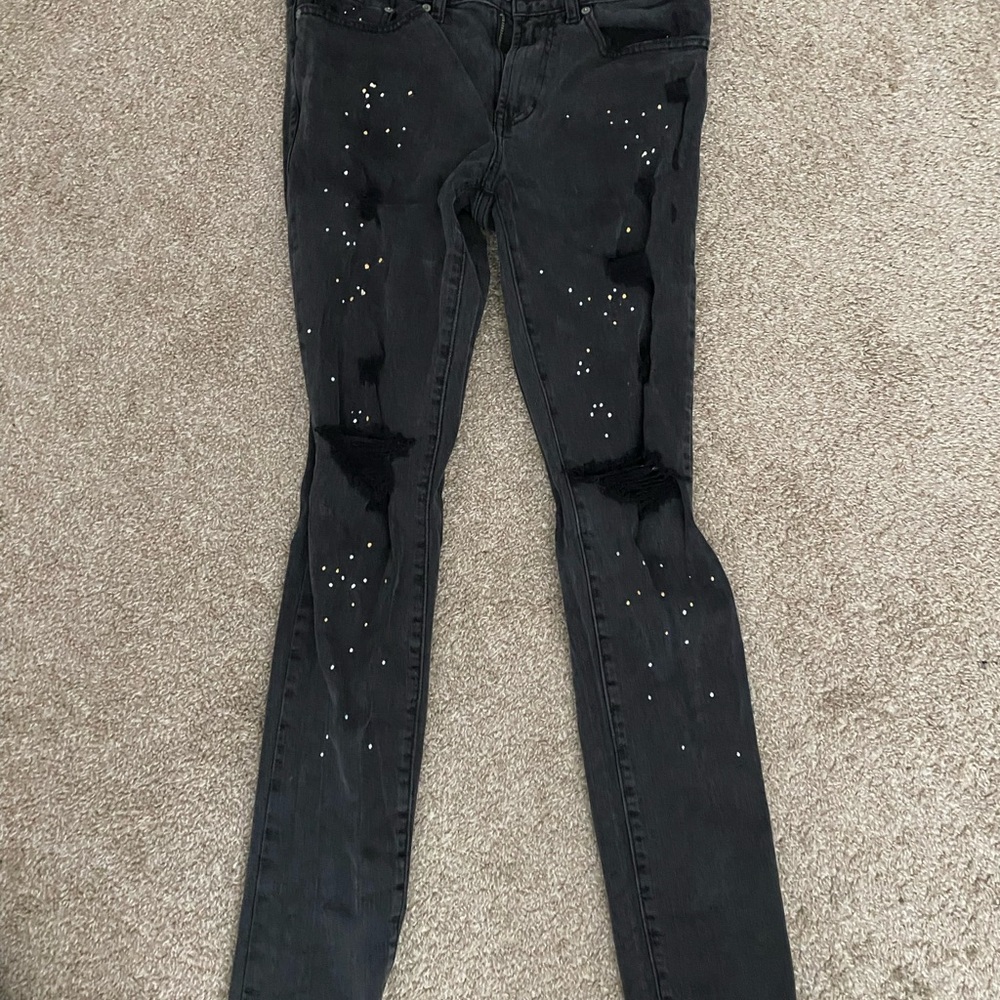 Stylish Black Distressed Mens Jeans